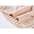 Women's Knitted Cable Pointelle Crew-Neck Chunky Pullover